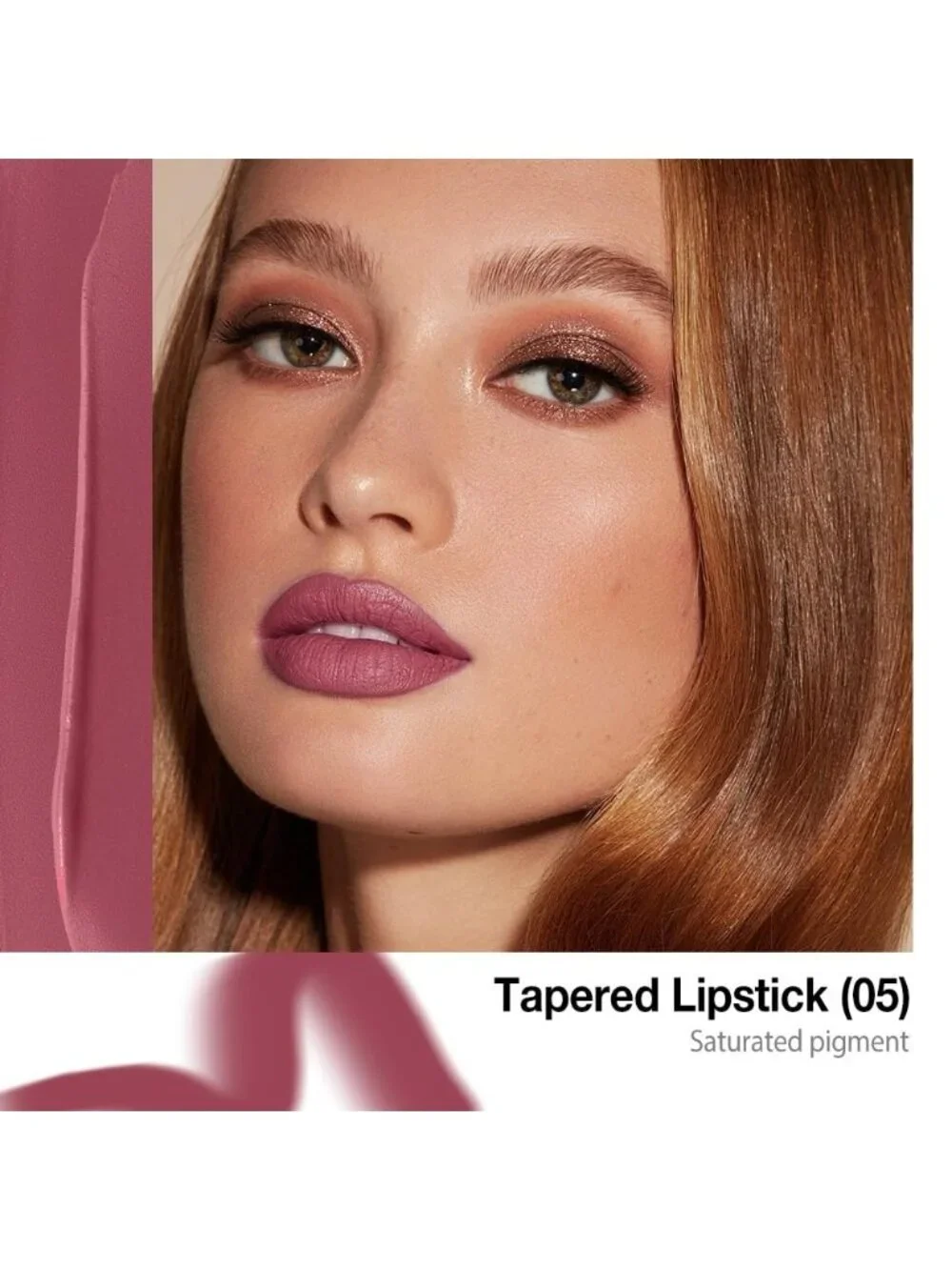 Women 1Pcs-C05 Mauve Shimmery Metallic Cone-Tip Glitter Lipstick and Lip Liner
